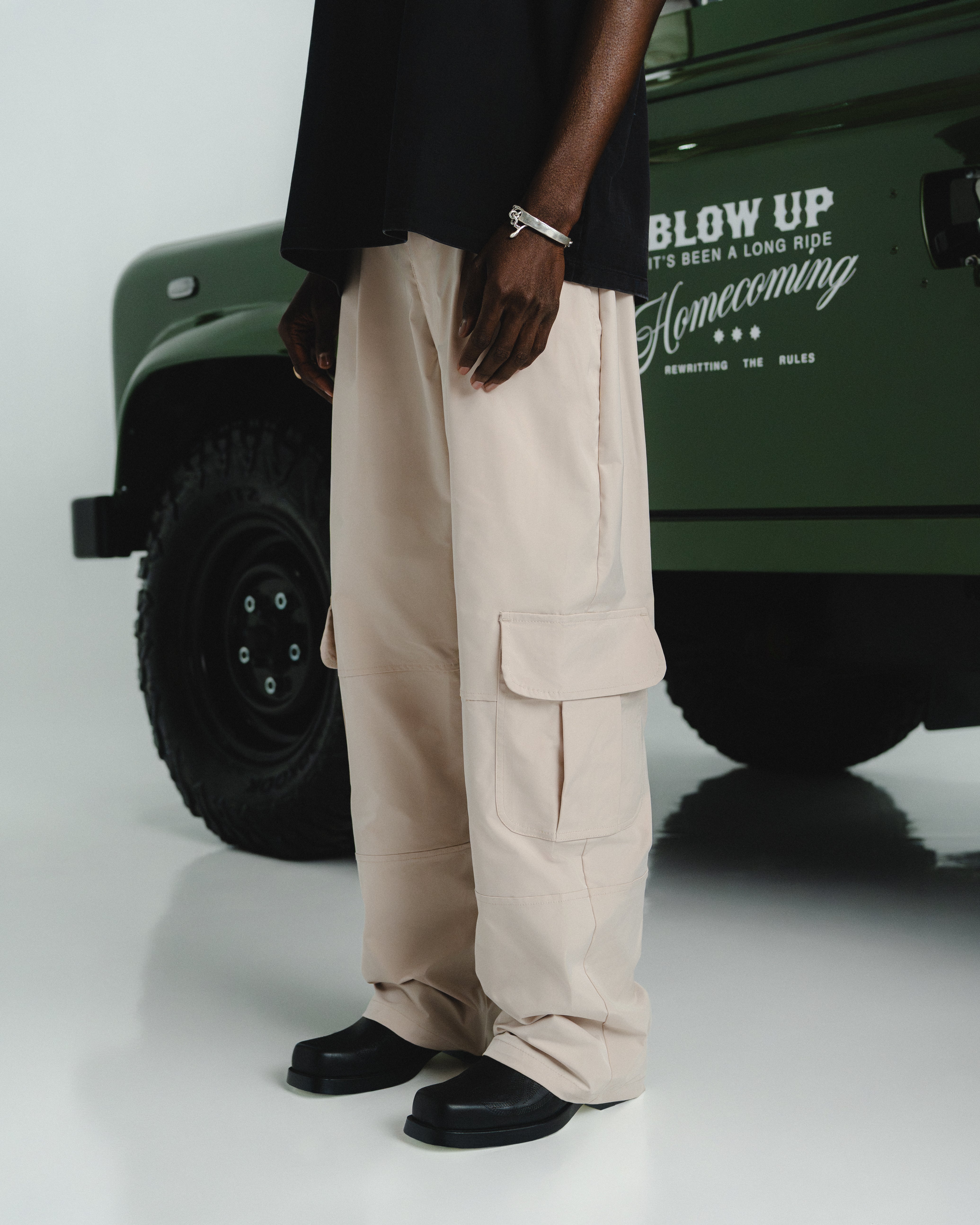 WESTERN OATMEAL WIDE CARGO PANTS